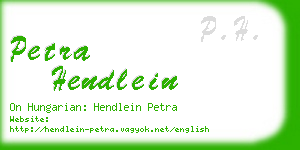 petra hendlein business card